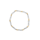 10K Two-Tone 2.00 Cttw Diamond "X" and Wave Link Bracelet (H-I Color, I1-I2 Clarity) - 7" Inches