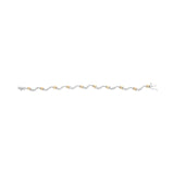 10K Two-Tone 2.00 Cttw Diamond "X" and Wave Link Bracelet (H-I Color, I1-I2 Clarity) - 7" Inches