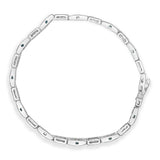 14K White Gold Princess-Cut white and Blue Diamond 3.00 cttw Fashion Link Bracelet (H-I Color, SI1-SI2 Clarity)