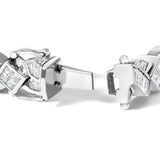 14K White Gold 8 1/5 Cttw Diamond Geometric Twisted Link Bracelet
