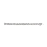 14K White Gold 8 1/5 Cttw Diamond Geometric Twisted Link Bracelet