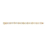 14K Yellow Gold 9 7/8 Cttw Princess and Baguette Diamond Bow and Box Link Tennis Bracelet (G-H Color, VS1-VS2 Clarity) - 7" Inches