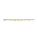 14K Yellow Gold 9.0 Cttw Diamond Alternating Bow and Box Link Bracelet (G-H Color, VS1-VS2 Clarity)- 7"