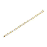 14K Yellow Gold 9.0 Cttw Diamond Alternating Bow and Box Link Bracelet (G-H Color, VS1-VS2 Clarity)- 7"