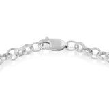 10K Yellow Gold 1/10 Cttw Diamond Awareness Ribbon & Heart Charm on 7" .925 Sterling Silver Rolo Bracelet (H-I Color, I1-I2 Clarity)