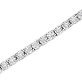 .925 Sterling Silver 3.0 Cttw Lab Grown Diamond Illusion-Set Miracle Plate Tennis Bracelet (G-H Color, VS1-VS2 Clarity) - Size 7.25"