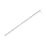 .925 Sterling Silver 1/4 Cttw Miracle Set Diamond "X" Link Bracelet (I-J Color, I3 Clarity) - 7.25"