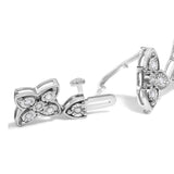 .925 Sterling Silver 1.0 cttw Miracle-Set Diamond 4 Leaf Clover Link Bracelet (I-J Clarity, I3 Color) - Size 7.25"