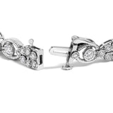 10K White Gold 2.0 Cttw Diamond Milgrain Cluster Link Bracelet