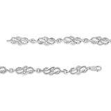 .925 Sterling Silver Prong Set Diamond Accent Infinity Weave Link 7.25" Bracelet (I-J Color, I3 Clarity)