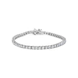 10K White Gold 6.00 Cttw Classic Natural Diamond Tennis Bracelet