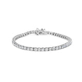 10K White Gold 6.00 Cttw Classic Natural Diamond Tennis Bracelet