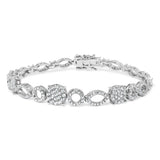 10K White Gold 3.00 Cttw Diamond Link Bracelet
