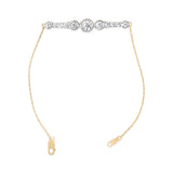 10K Yellow Gold Plated .925 Sterling Silver 1.50 Cttw Lab Grown Diamond Bezel Set Bracelet