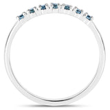 0.22 Carat Genuine Blue Diamond 14K White Gold Ring (I1-I2)