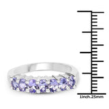 1.19 Carat Genuine Tanzanite .925 Sterling Silver Ring