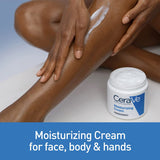 CeraVe Moisturizing Cream | Body and Face Moisturizer for Dry to Very Dry Skin | Body Cream with Hyaluronic Acid and Ceramides | Normal | Fragrance Free | 19 Oz | Packages May Vary