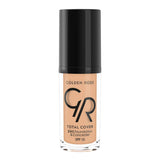 Golden Rose Total Cover 12 Light Beige 2 in 1 Foundation and Concealer - High Coverage, Lightweight Makeup with SPF 15