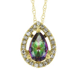 Treated Topaz Diamond Fashion Pendants 14KT Yellow Gold