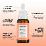 Maruderm Vitamin C and Peptide Serum: Brighten, Hydrate & Rejuvenate - Paraben & Fragrance Free, Anti-Aging Skin Brightening Treatment