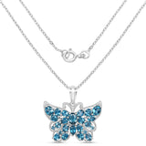 4.81 Carat Genuine London Blue Topaz .925 Sterling Silver Pendant
