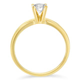 GIA Certified 14K Yellow Gold 1/2 Cttw Diamond Solitaire Engagement Ring (H Color, SI1 Clarity) - Size 6
