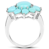 5.20 Carat Genuine Turquoise .925 Sterling Silver Ring