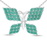 3.12 Carat Genuine Emerald .925 Sterling Silver Pendant