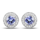 3.22 Carat Genuine Tanzanite & White Topaz .925 Sterling Silver Ring