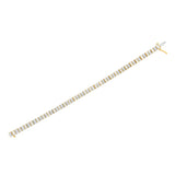 10K Yellow Gold 4.0 Cttw Alternating Baguette & Round Cut Diamond Bezel- & Prong-Set 7" Tennis Bracelet (G-H Color, SI1-SI2 Clarity)