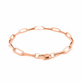 14K Rose Gold Bold Paperclip Chain Bracelet
