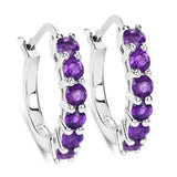 1.20 Carat Genuine Amethyst .925 Sterling Silver Earrings