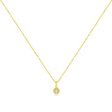 14K Yellow Gold Plated .925 Sterling Silver 1/2 Cttw Brilliant Round Cut Diamond Solitaire Milgrain 18" Pendant Necklace (K-L Color, I2-I3 Clarity)