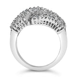 14K White Gold Diamond Cocktail Ring Band (1 3/4 Cttw, H-I Color, SI2-I1 Clarity) - Size 6-1/2