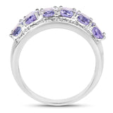 2.64 Carat Genuine Tanzanite .925 Sterling Silver Ring