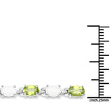 7.92 Carat Genuine Peridot and Opal .925 Sterling Silver Bracelet