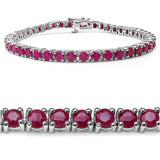 8.80 Carat Genuine Ruby .925 Sterling Silver Bracelet