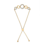 14K Yellow Gold Plated .925 Sterling Silver 1/10 Cttw Diamond Infinity Loop Adjustable Bolo Tennis Bracelet