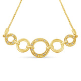 14K Yellow Gold Plated .925 Sterling Silver 1/10 Cttw Diamond Infinity Loop Adjustable Bolo Tennis Bracelet