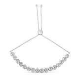 .925 Sterling Silver 1/10 Cttw Round Diamond Bolo Bracelet (I-J Color, I3 Clarity)