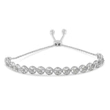 .925 Sterling Silver 1/4 cttw Round-cut Diamond Bolo Bracelet (I-J Color, I3 Clarity)