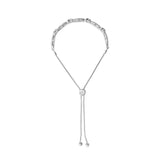 .925 Sterling Silver 1/10 Cttw Diamond X Link Bolo Bracelet (I-J Color, I2-I3 Clarity)