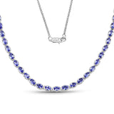 10.00 Carat Genuine Tanzanite .925 Sterling Silver Necklace