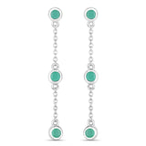0.60 Carat Genuine Emerald .925 Sterling Silver Earrings