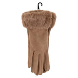 Eklips Mink Faux Suede Gloves for Cold Weather