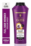 Gliss Full Hair Wonder Anti-Hair Loss Shampoo: Strengthens, Volumizes Thin Hair with Biotin & Collagen - 400ml