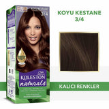 Wella Koleston Naturals Dark Brown Hair Dye - Perfect Gray Coverage & Coconut Oil Nourishment for Intense Color