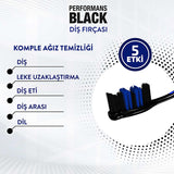Signal Manual Toothbrush Performance Black - Soft Bristle, Ergonomic Design for Gentle Gum Care