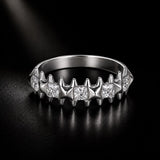 925 Sterling Silver 0.24cm White Gold Plated Ring with CZ for Women Size 6