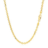 18k Yellow Gold Diamond Cut Cable Link Chain (2.60 mm)